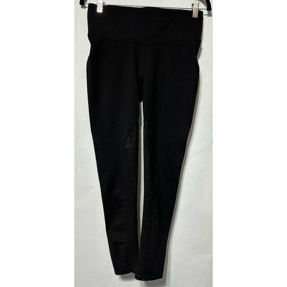 SPANX Black Leggings with Sparkle Knee‎ Insert Size L - Picture 1 of 7